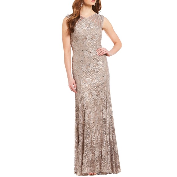 R & M Richards Dresses & Skirts - R & M Richards Illusion Shoulder Lace Gown